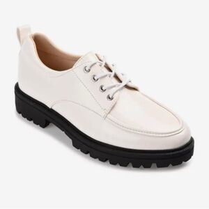 Journee Collection Women Zina Oxford Lace-Up Lug Sole Loafer Shoes Size 6 WD NIB